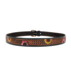 Vintage Rustic Floral Tooled Western Leather Belt